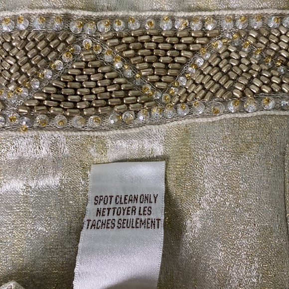 NWT Badgley Mischka Gold & Beaded Cocktail Dress. Size 6 - Picture 14 of 15